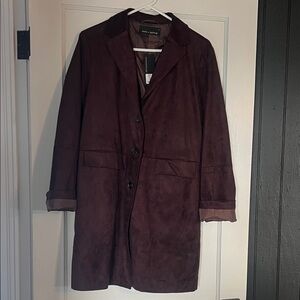 Mimi & Dot Dark Brown Suede Trench Coat